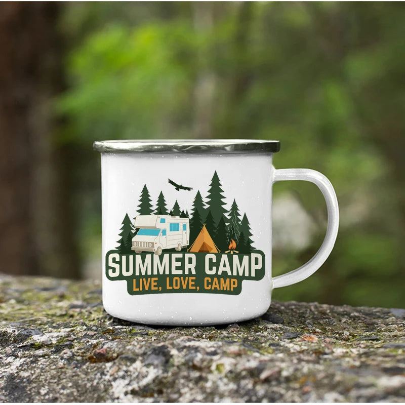Mug Émaillé – Pour les Amoureux du Camping