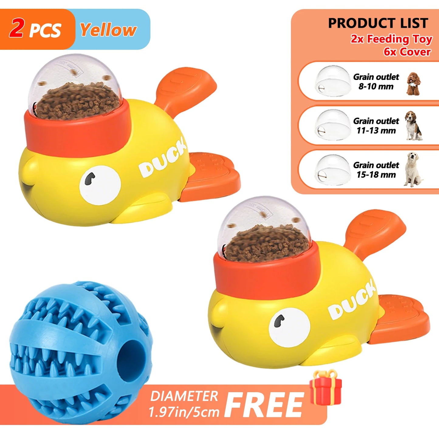 Distributeur de Croquettes et Jouet Interactif – Design Canard