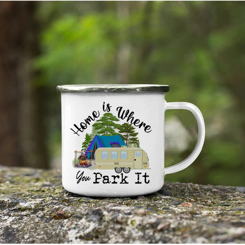 Mug Émaillé – Pour les Amoureux du Camping