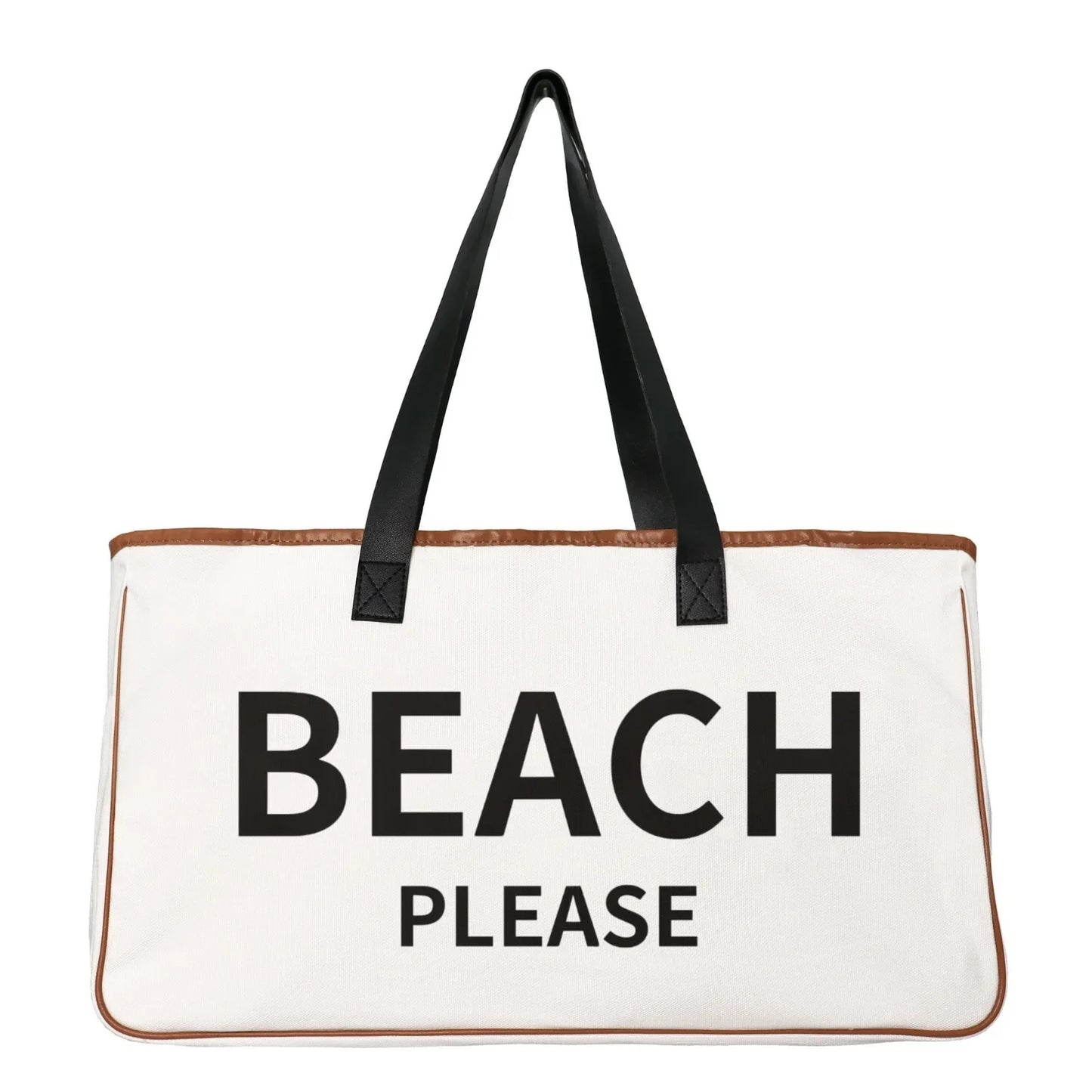 Sac Bandoulière en Coton et Lin - "Beach Please" / "Weekend Vibes"