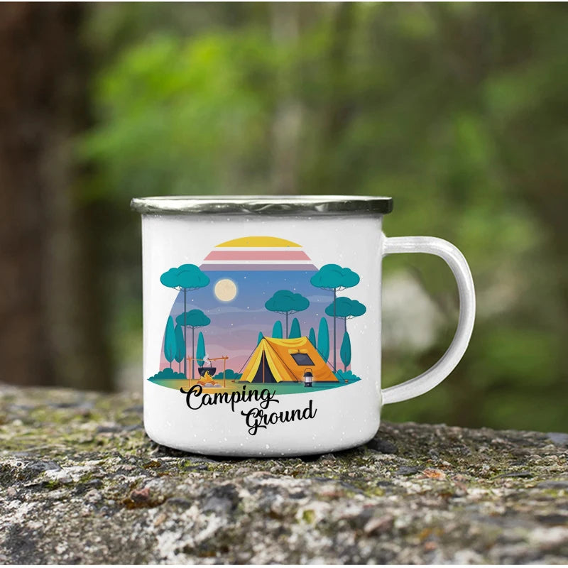 Mug Émaillé – Pour les Amoureux du Camping