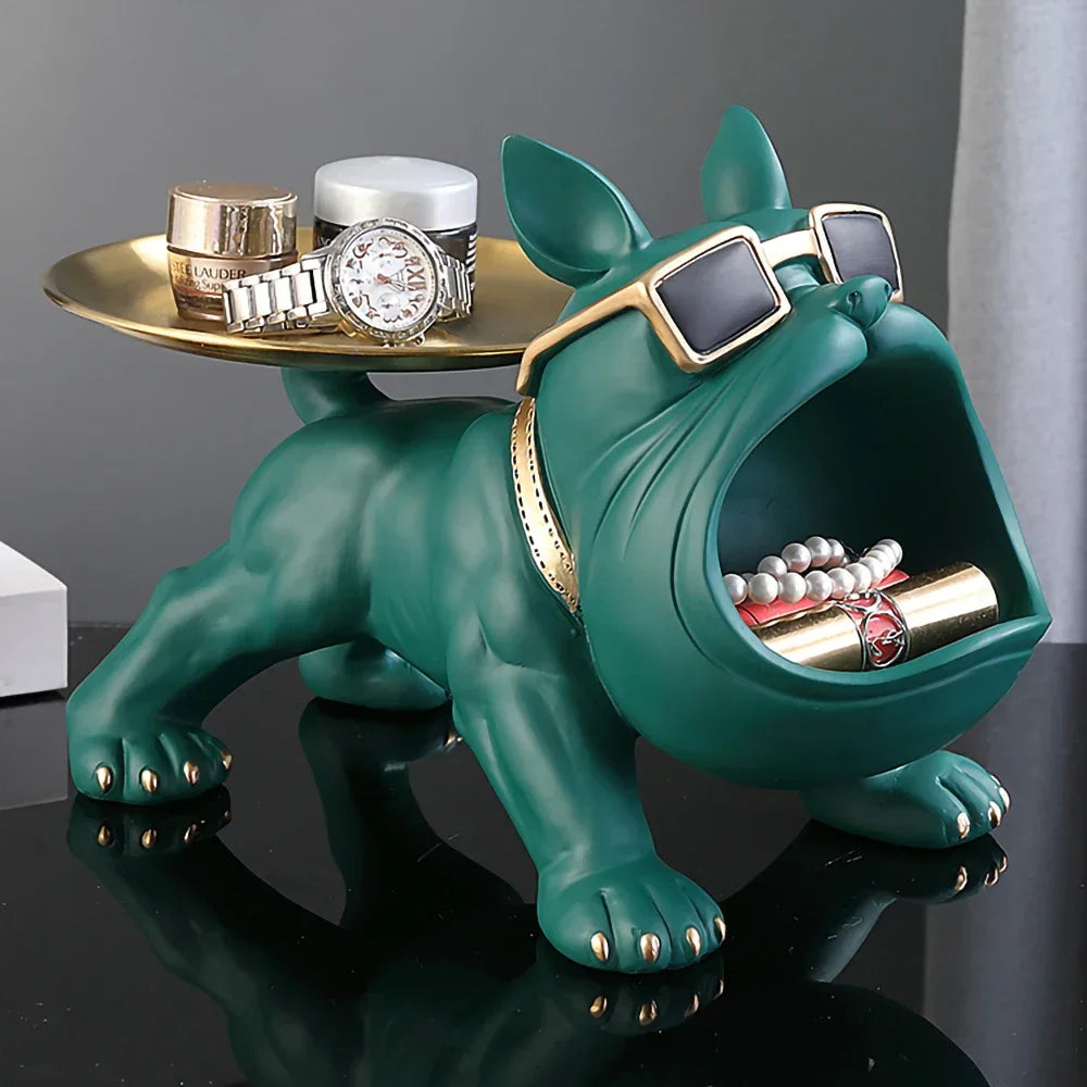 Statue Chien en Résine - Décoration Fun & Chic vert
