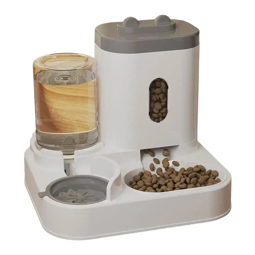 Distributeur Automatique 2-en-1 Nourriture & Eau pour Chats & Chiots