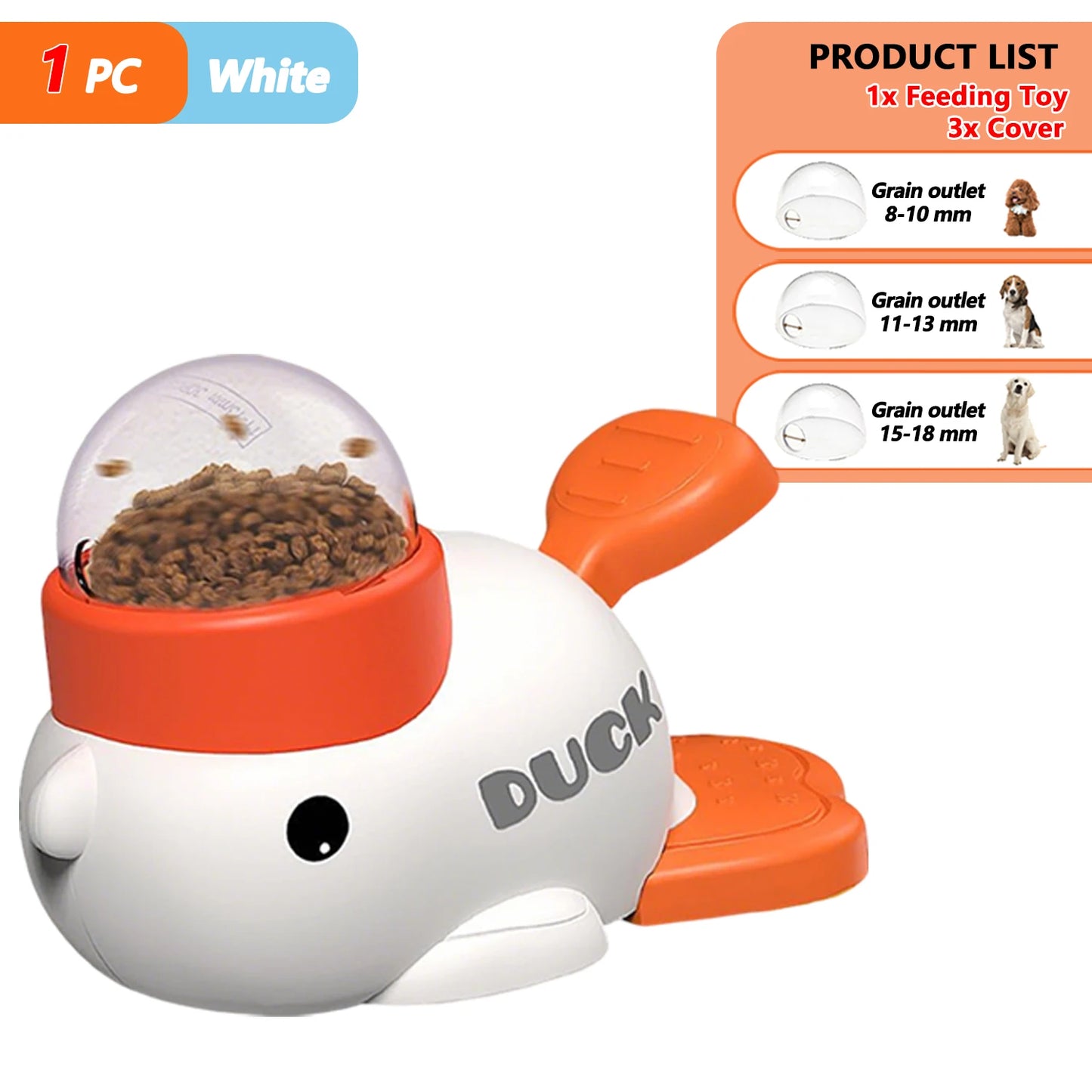 Distributeur de Croquettes et Jouet Interactif – Design Canard