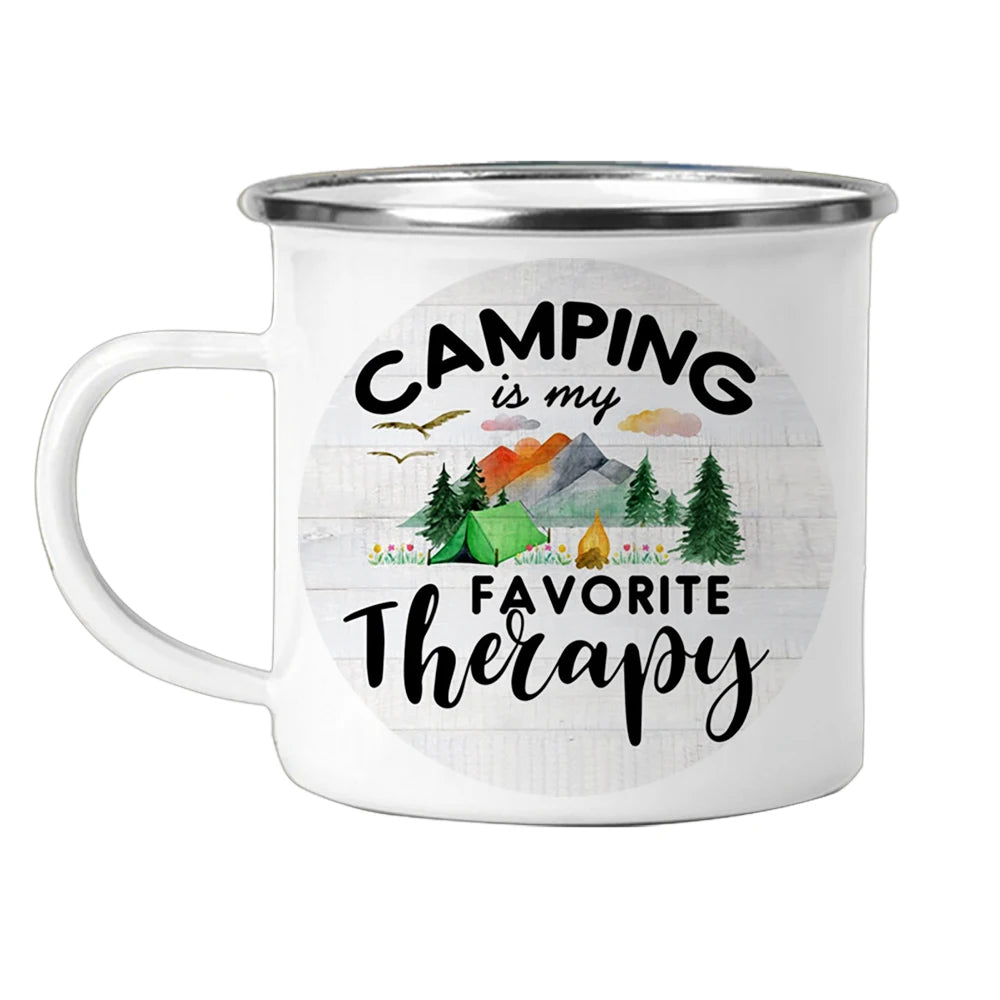 Mug Émaillé – Pour les Amoureux du Camping