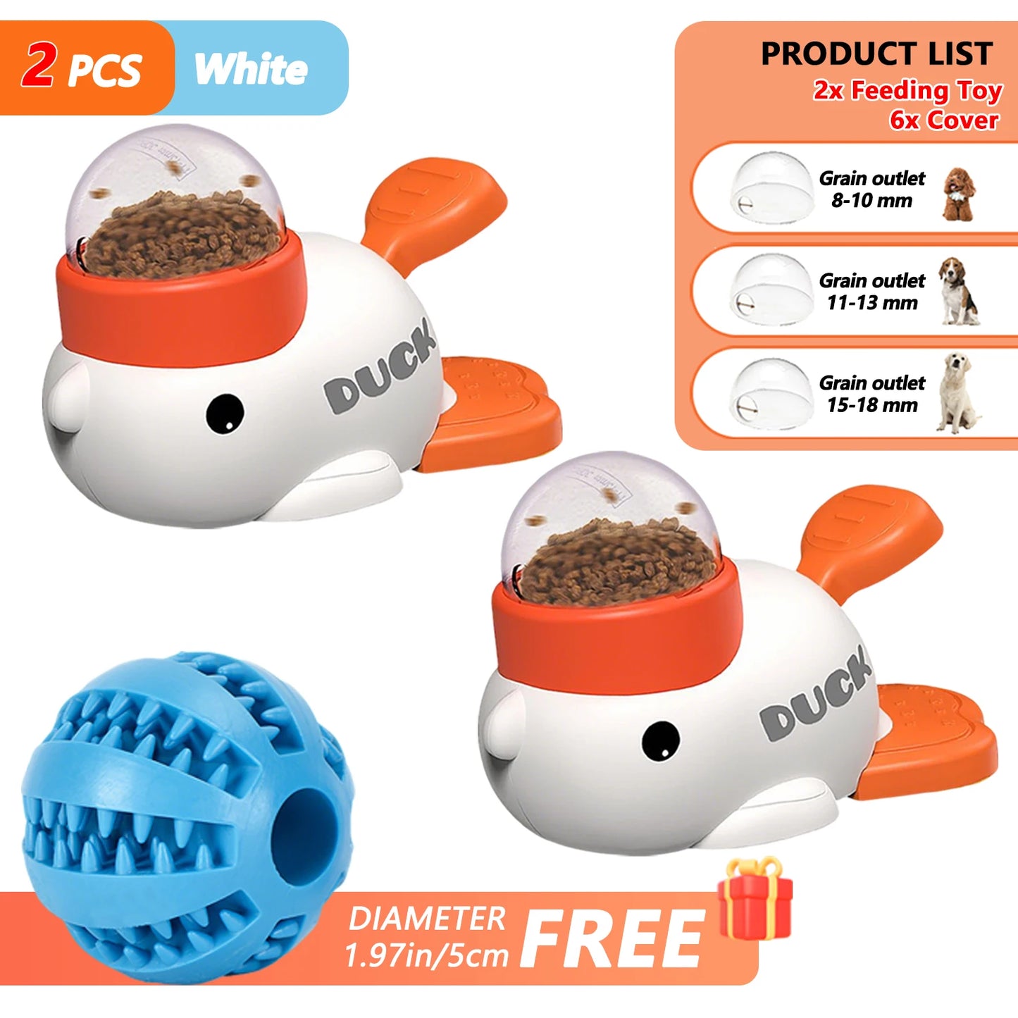 Distributeur de Croquettes et Jouet Interactif – Design Canard