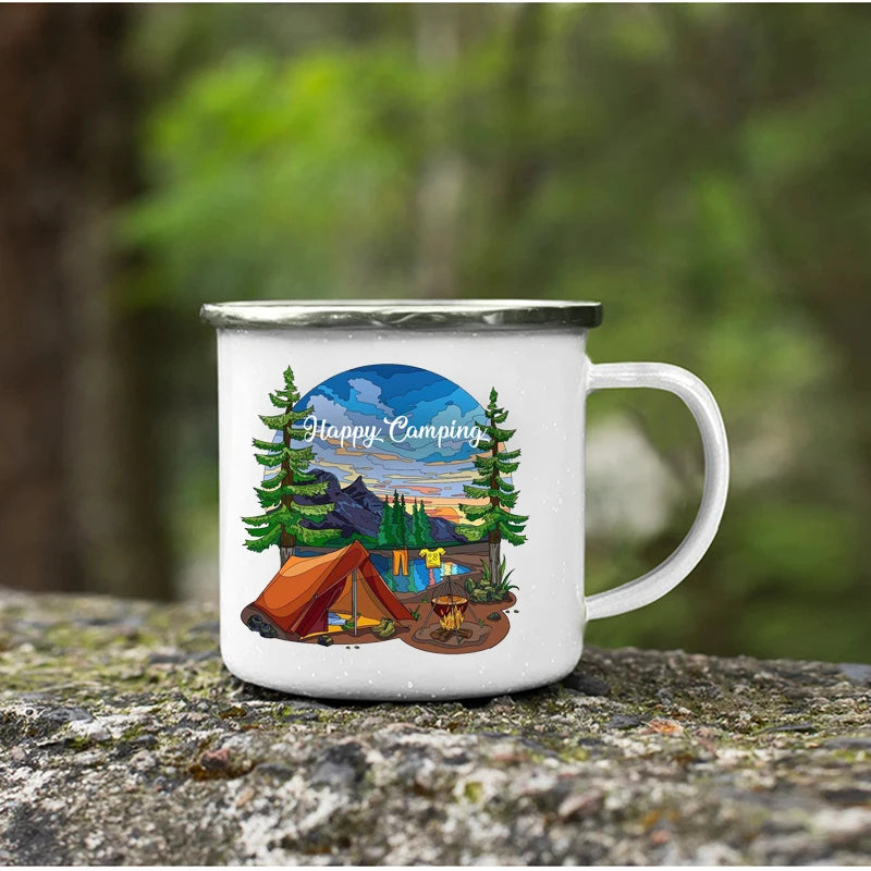 Mug Émaillé – Pour les Amoureux du Camping