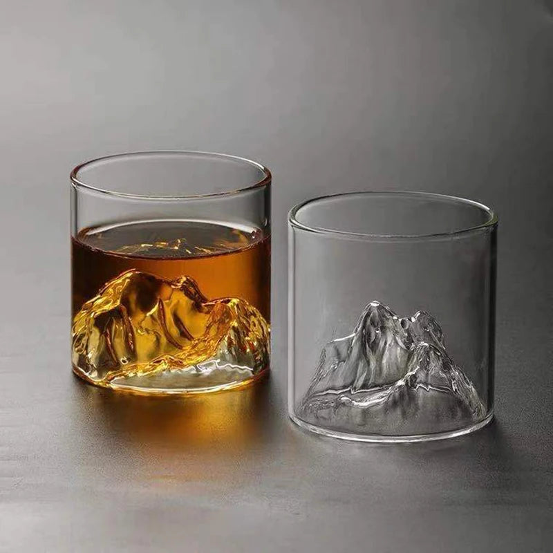 3D Mountain Whiskey Glass — Disponible en 200ML / 300ML / 350ML