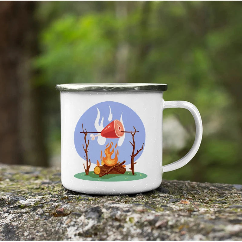 Mug Émaillé – Pour les Amoureux du Camping