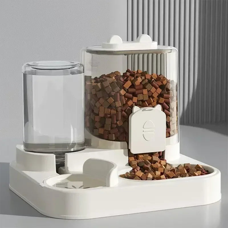 Distributeur Automatique 2-en-1 Nourriture & Eau pour Chats & Chiots