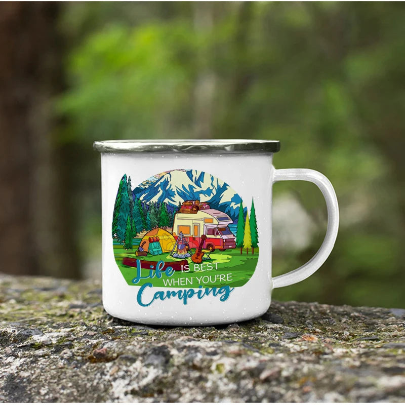 Mug Émaillé – Pour les Amoureux du Camping