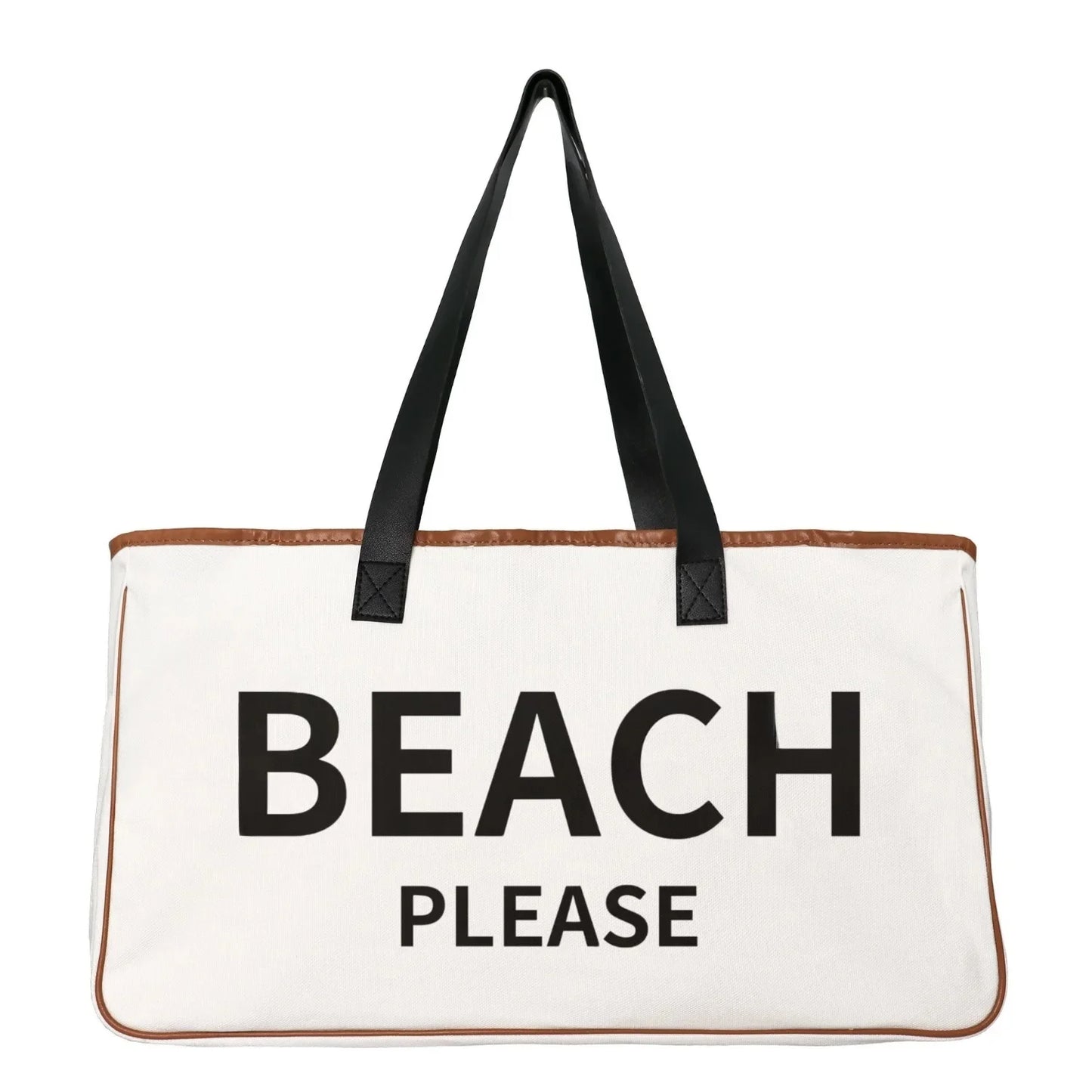 Sac Bandoulière en Coton et Lin - "Beach Please" / "Weekend Vibes"