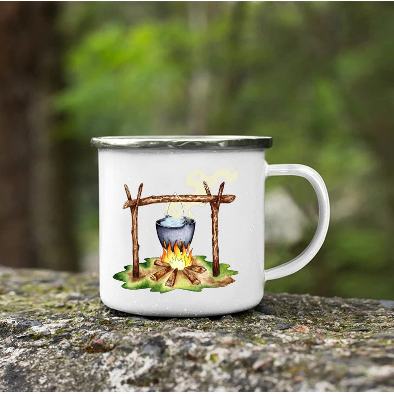 Mug Émaillé – Pour les Amoureux du Camping