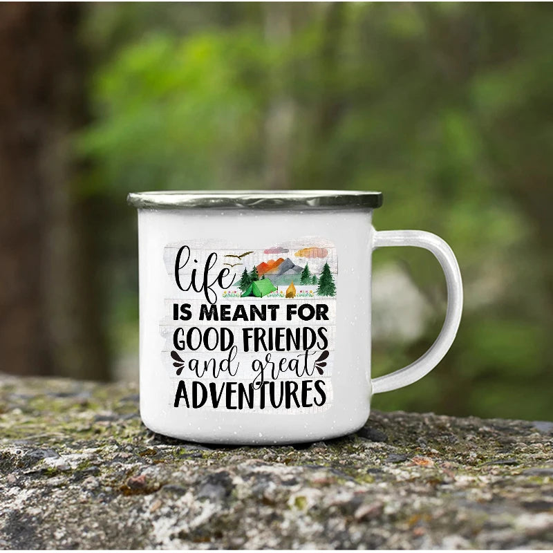 Mug Émaillé – Pour les Amoureux du Camping