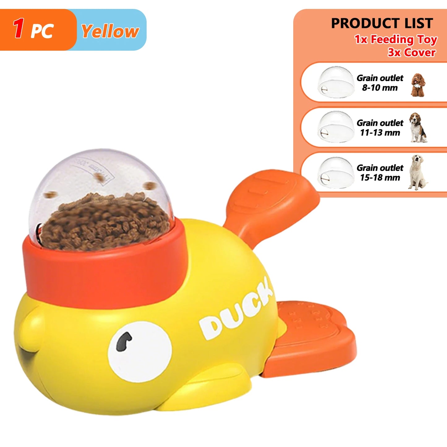 Distributeur de Croquettes et Jouet Interactif – Design Canard