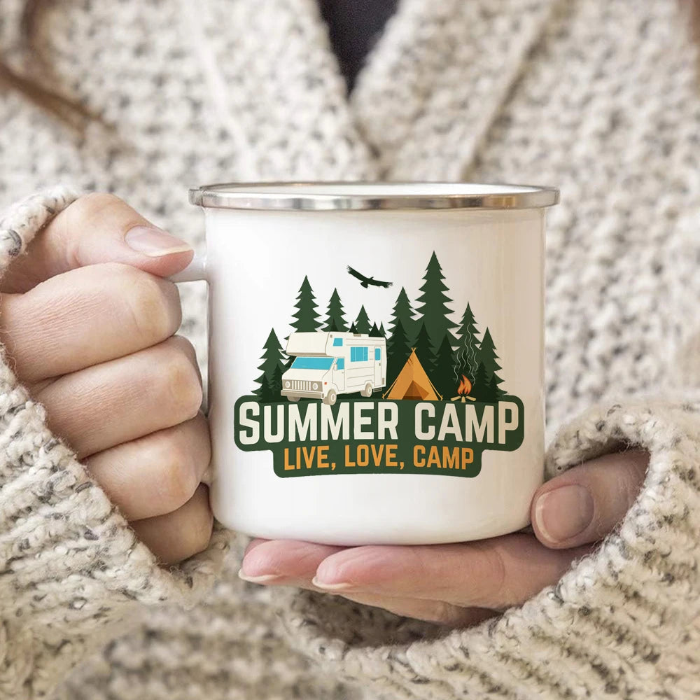 Mug Émaillé – Pour les Amoureux du Camping