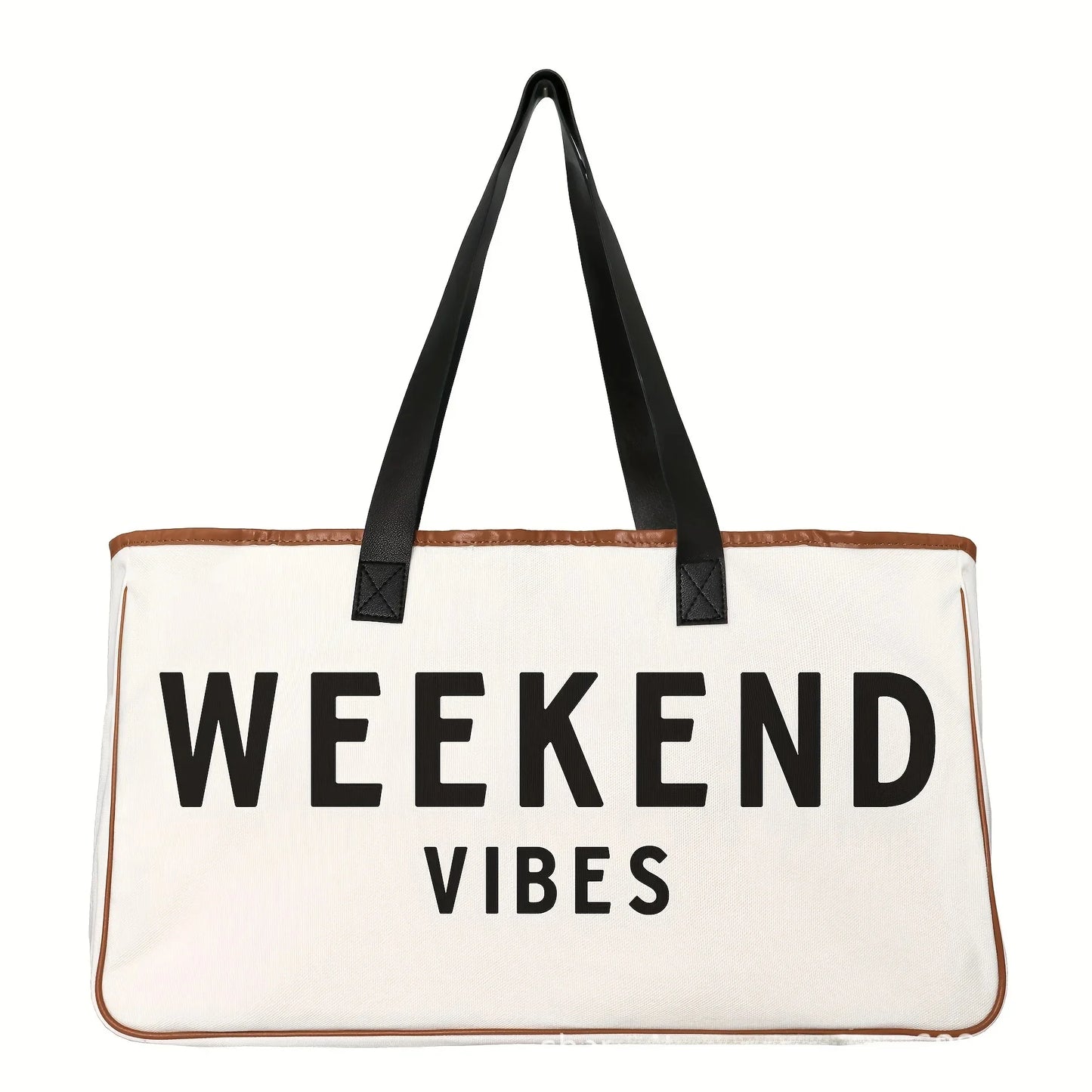 Sac Bandoulière en Coton et Lin - "Beach Please" / "Weekend Vibes"