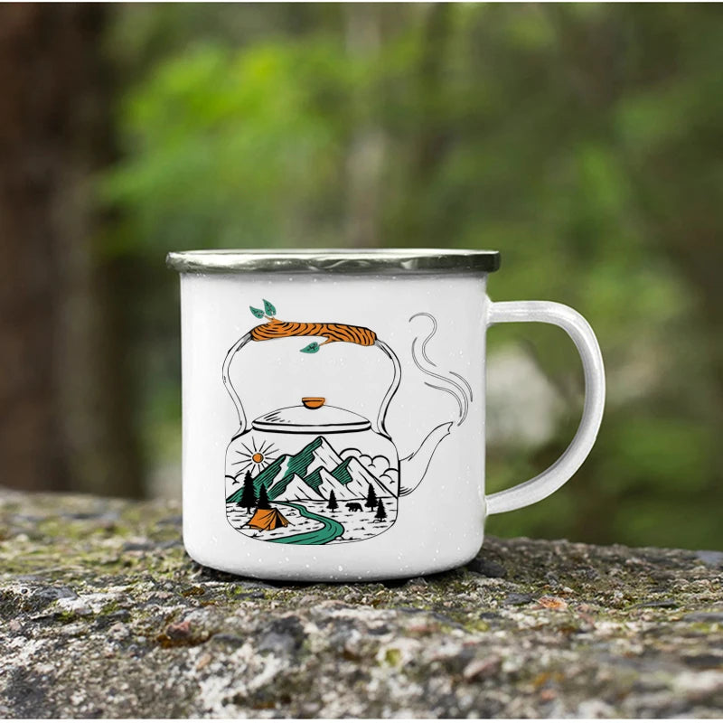 Mug Émaillé – Pour les Amoureux du Camping
