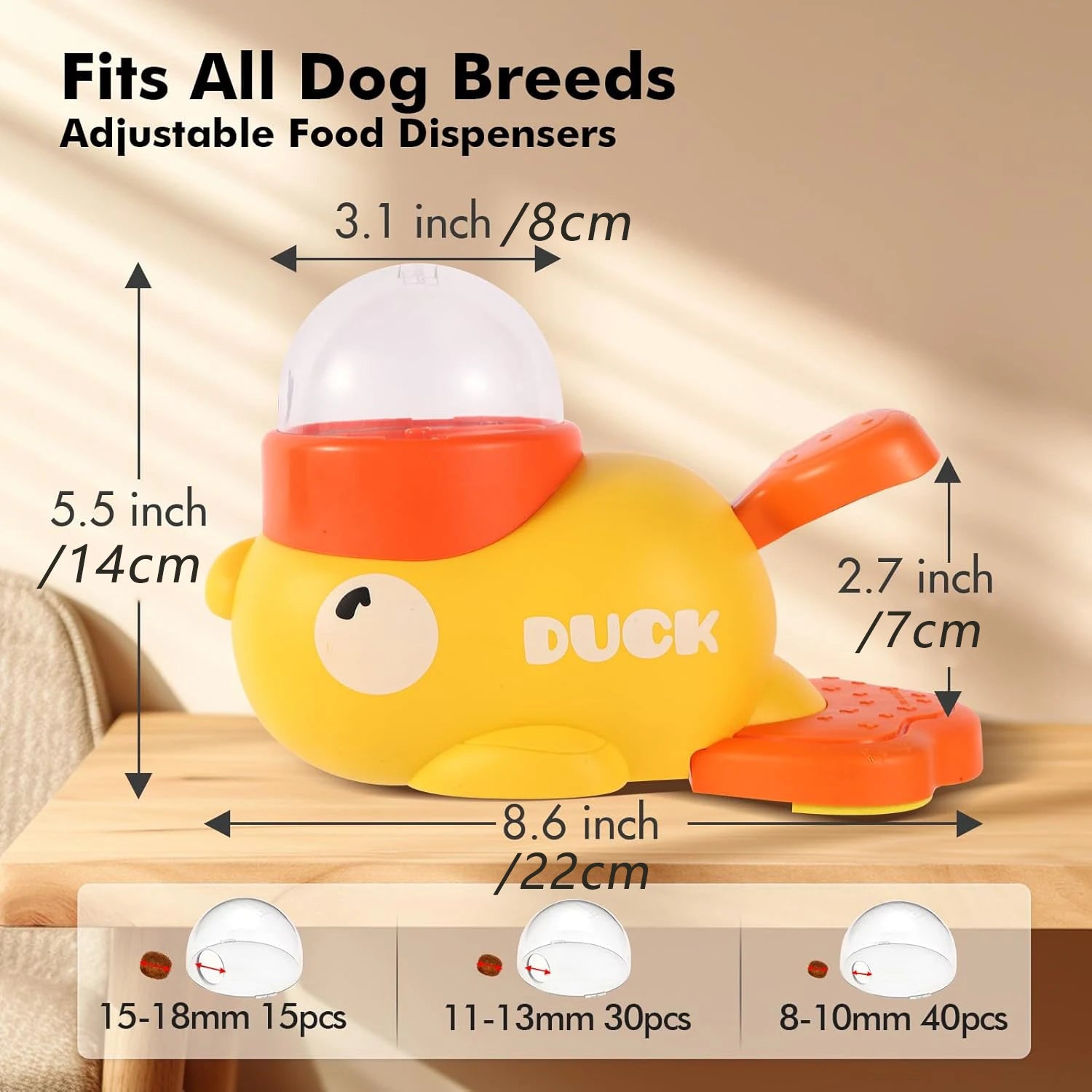 Distributeur de Croquettes et Jouet Interactif – Design Canard