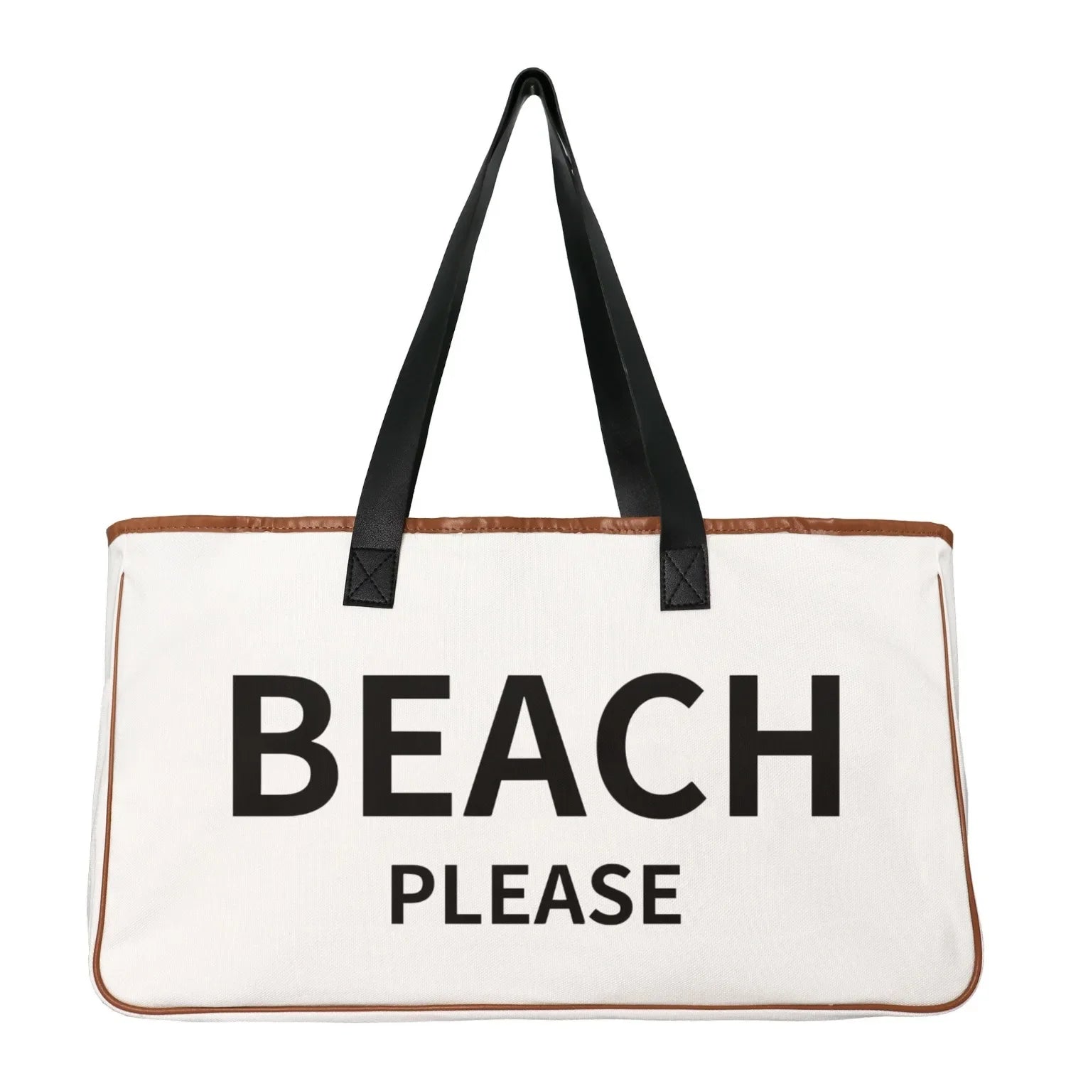 Sac Bandoulière en Coton et Lin - "Beach Please" / "Weekend Vibes"