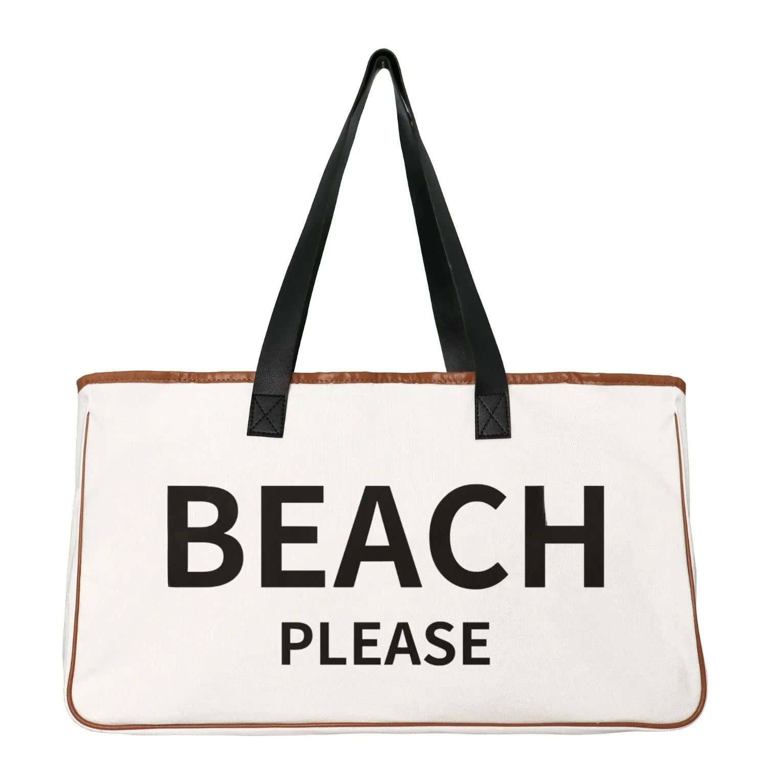 Sac Bandoulière en Coton et Lin - "Beach Please" / "Weekend Vibes"