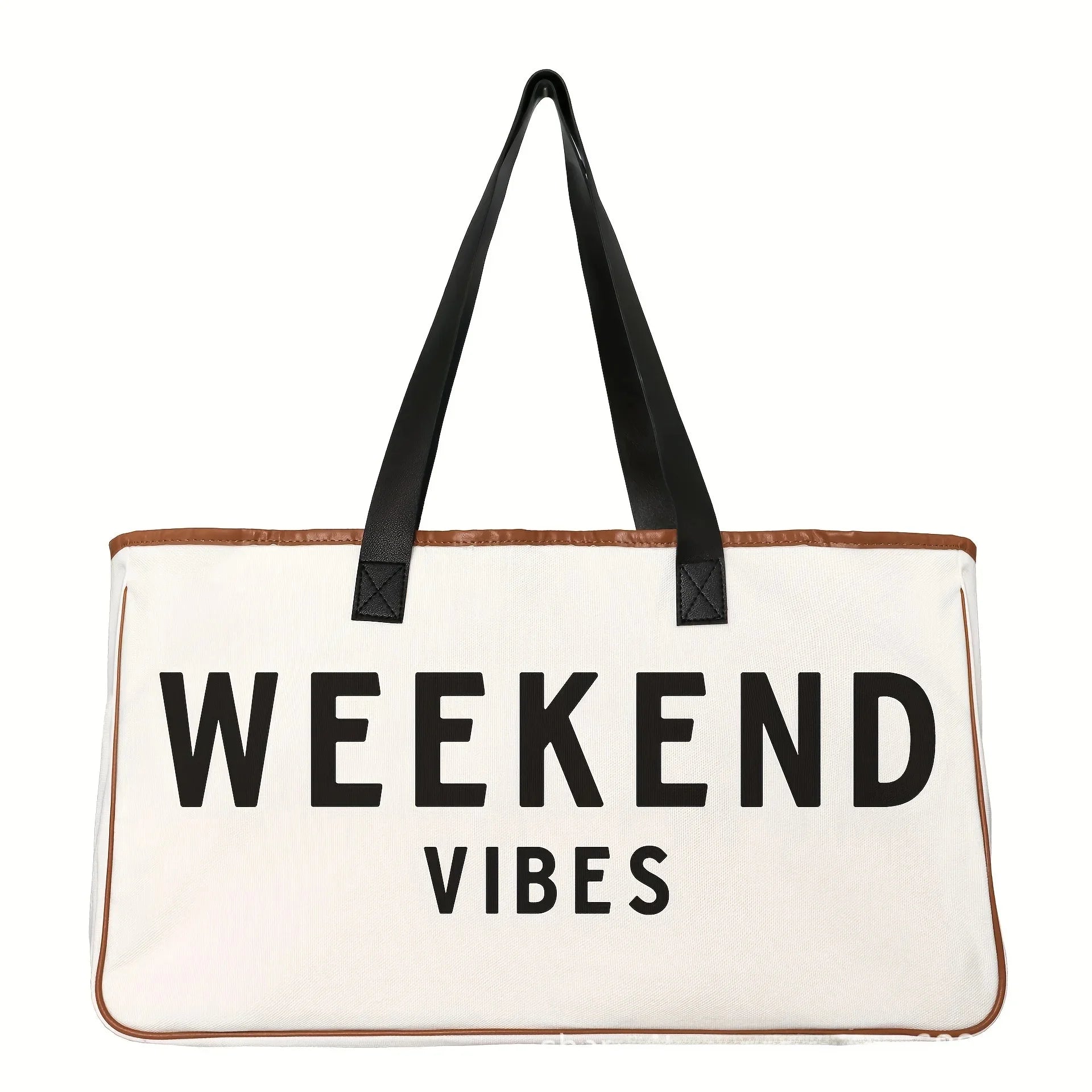 Sac Bandoulière en Coton et Lin - "Beach Please" / "Weekend Vibes"